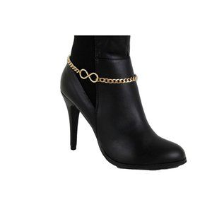 Women Gold Boot Metal Chain Bracelet Western Shoe Infinity Charm Forever Jewelry